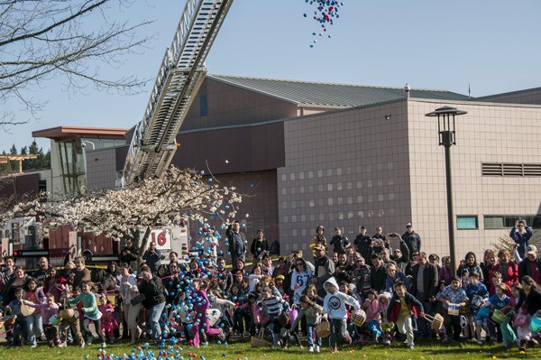 It was raining treat-filled Easter Eggs at Saturday's Eggstravaganza at City Hall. The event attracted more than 2