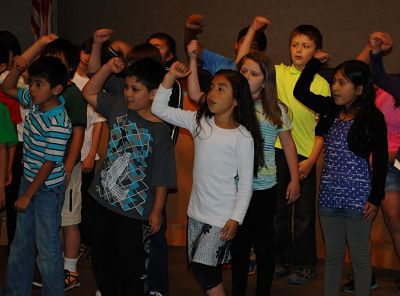 Redmond Elementary School students sing at the LINKS volunteer reception on June 7.