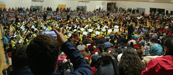 More than 500 Lake Washington School District student musicians — elementary through high school — performed in the I Heart Strings event Jan. 28 in the Redmond Middle School gym.