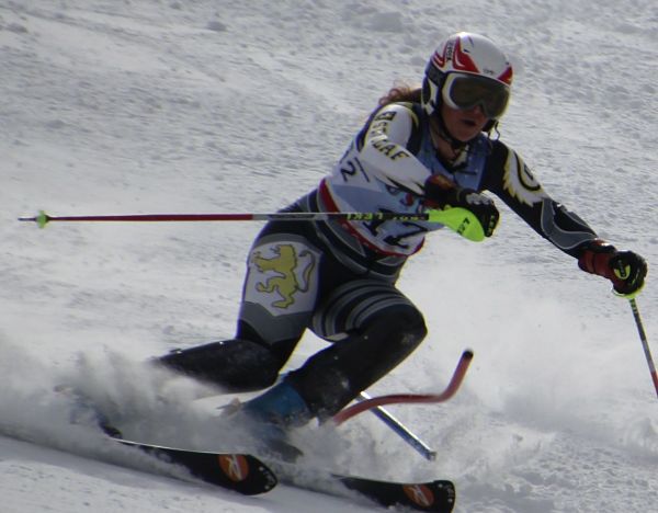 Katie Ulvestad attacks the Greyhawk run at nationals in Sun Valley