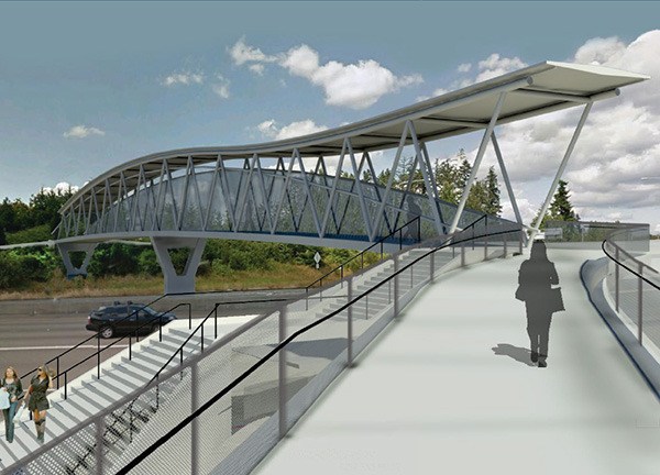 A mock up of the new pedestrian and bicycle bridge in Overlake.