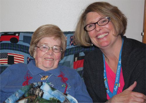 Ethyle Taylor (left) is an EvergreenHealth Hospice Care patient. She is pictured with volunteer Priscilla Wiest