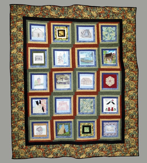 This quilt is being raffled off as a fundraiser for the Redmond Historical Society.