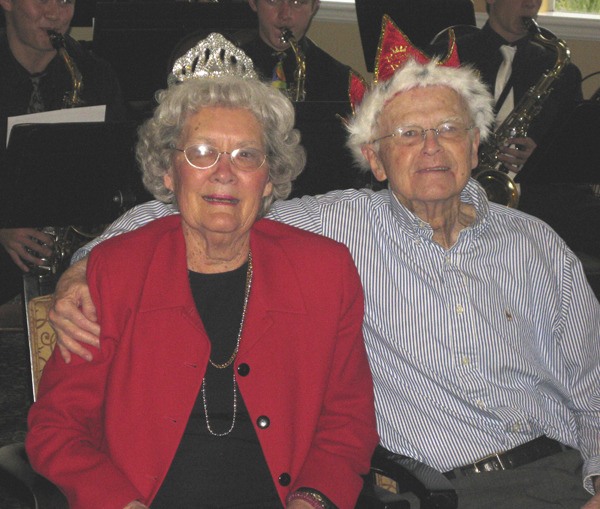 Donnabelle (left) and Clinton Aiton were crowned queen and king of this year's senior prom at Overlake Terrace Assisted Living and Independent Living.