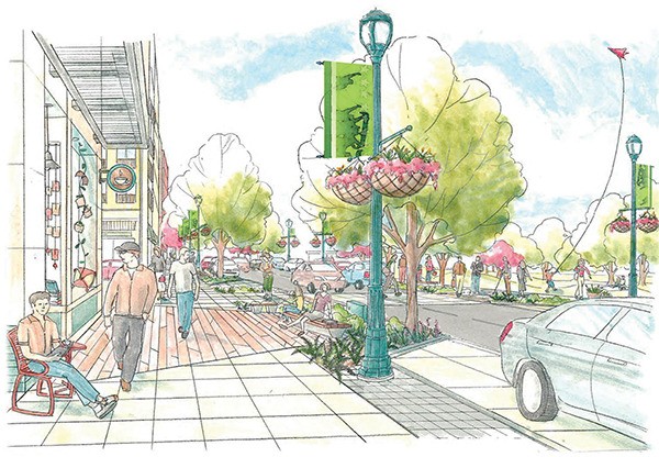 A rendering of the future Cleveland Street in downtown Redmond.