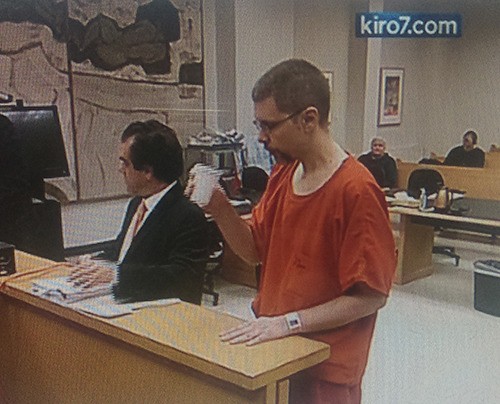 Eric E. Lehtinen at his sentencing this afternoon at the King County Courthouse in Seattle.