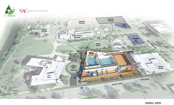 The City of Redmond has proposed a community recreation center to be located on the city's civic campus.