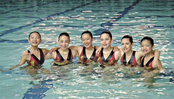 The Seattle Synchronized Swim Team shined at last weekend's eSynchro National Championships in Federal Way. Pictured from left to right: Lilly Cao