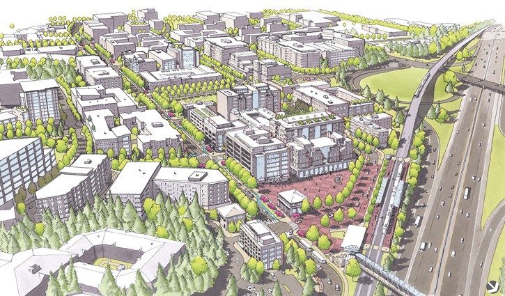 An artist's rendering of what the Overlake neighborhood could look like by 2030.