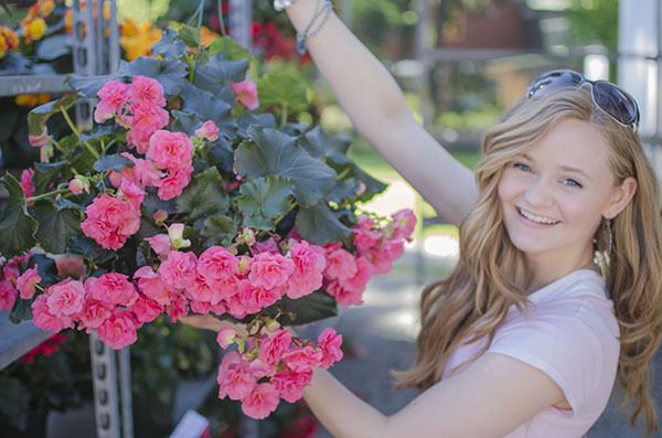 Laura Matheson displays her flowers at last year's Redmond Saturday Market.