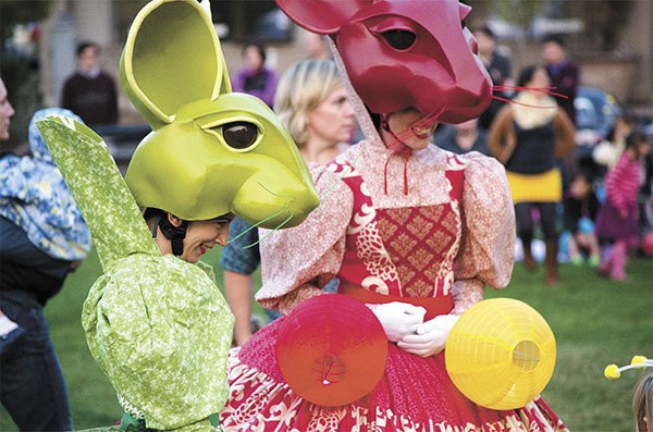 Lucia Neare unveiled her 'Professor Pomme's Pomp and Pastry Paradoxicals' in September 2012 at Redmond's Downtown Park.