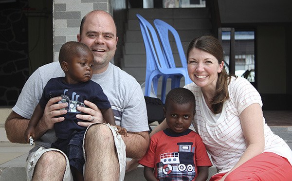 Jason and Jennefer Boyer are all smiles during a visit to the Democratic Republic of the Congo to see their adoptive sons Luke and Andre. For about a year and a half