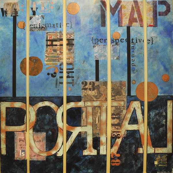 The work of Stephanie Nicoll Reilly's will be displayed throughout Redmond from Jan. 27 to May 31. The Redmond artist creates textured collages through the layering of words