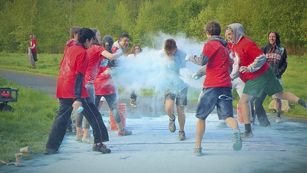 Redmond High School students participate in the 5K Color Run for Heart on Saturday. About 230 people ran in the event and about $6