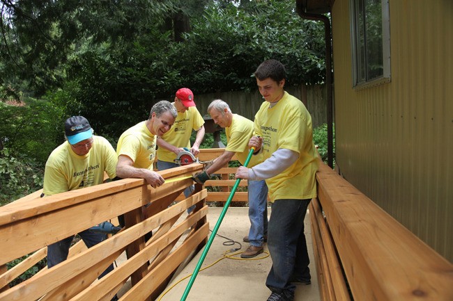 The Master Builders Care Foundation is a philanthropic arm of the Master Builders Association -- the nation's oldest and largest local home builders association -- of King and Snohomish counties. From left