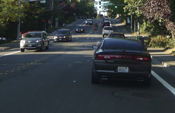 Traffic backs up on 166th Avenue Northeast.