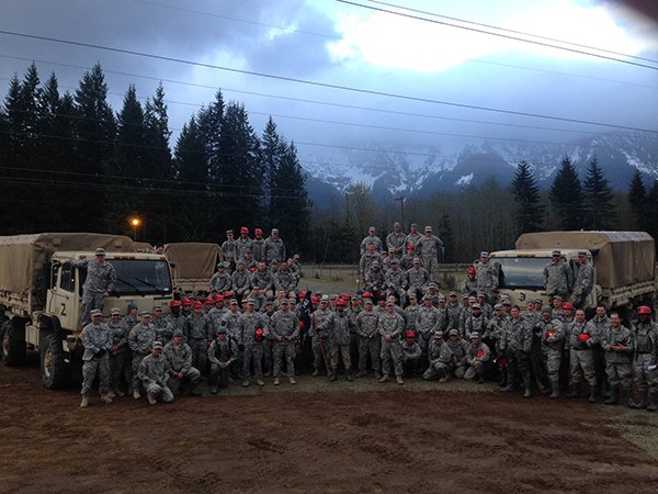 Soldiers from the 1-161st Infantry Regiment in Redmond have been helping with relief efforts for the Oso mudslide. The company was activated April 3 and will be there for a few more days before being replaced by another Washington National Guard Unit.