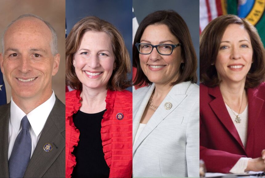 <p>9th Congressional District Rep. Adam Smith, 8th Congressional District Rep. Kim Schrier, 1st Congressional District Rep. Suzan DelBene and U.S. Sen. Maria Cantwell are among Democrats from Washington state who support President Joe Biden’s decision to stop his re-election campaign. Courtesy photos</p>